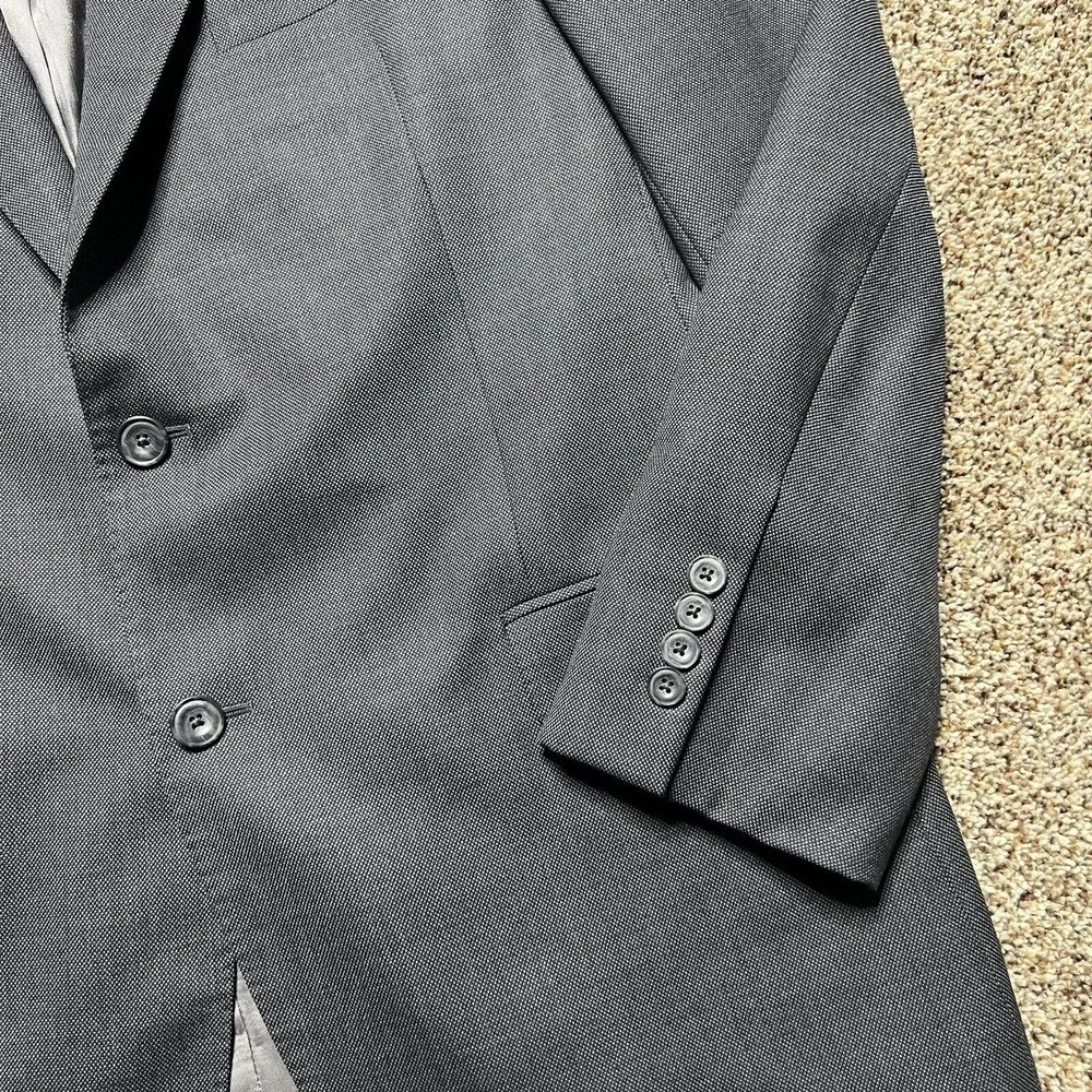 Mens J Hilburn Blazer Sport Coat Gray Jacket Two Button Wool 42R Tailored Fit